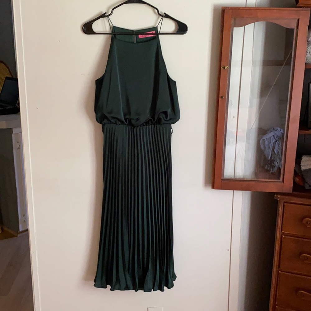 Emerald green midi dress